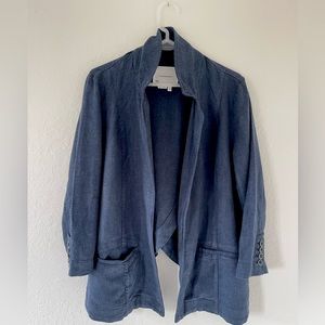 Anthropologie Linen Jacket- Asymmetrical back. Barely worn. Size Small